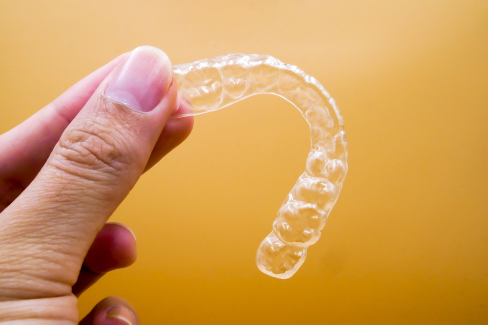 Invisalign,Retainer,Teeths,,It's,A,Equipment,For,Orthodontist,Give,The